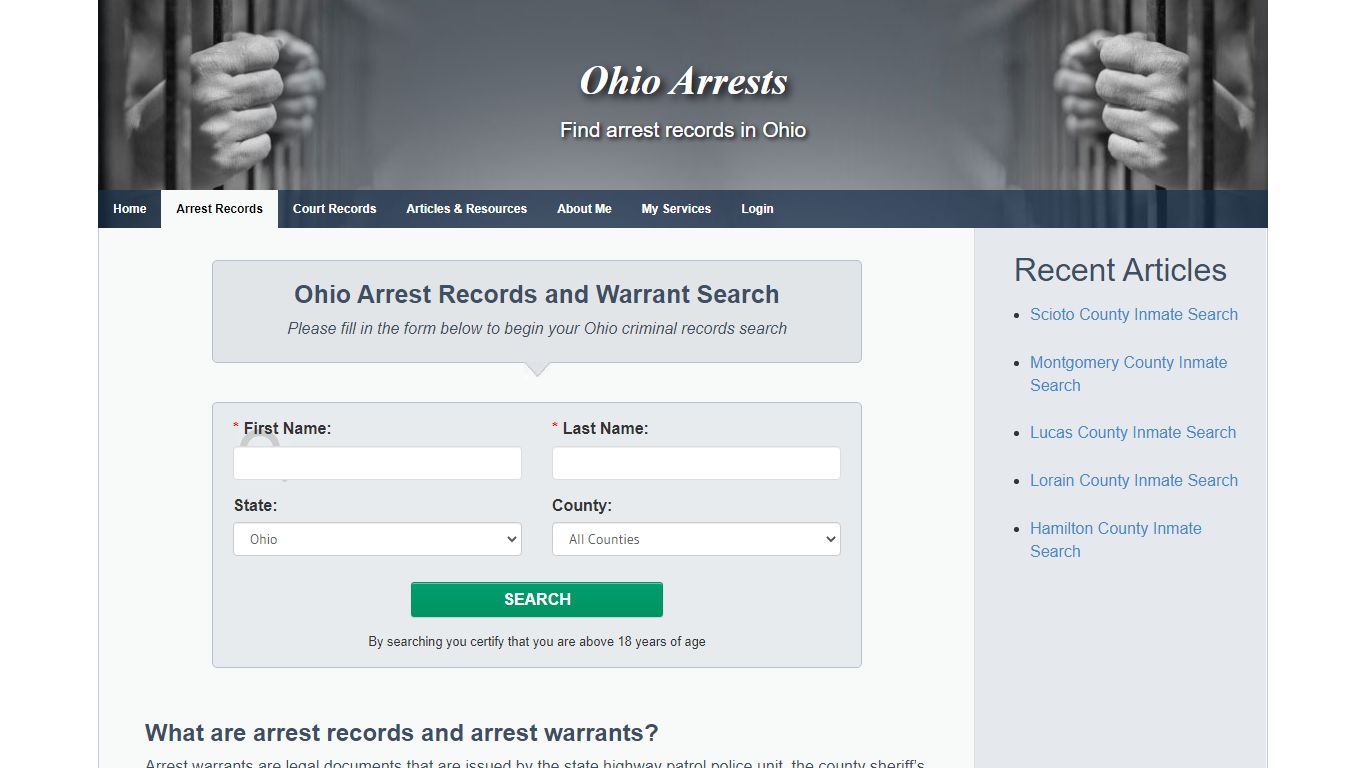Ohio Arrest Records and Warrants Search - Ohio Arrests