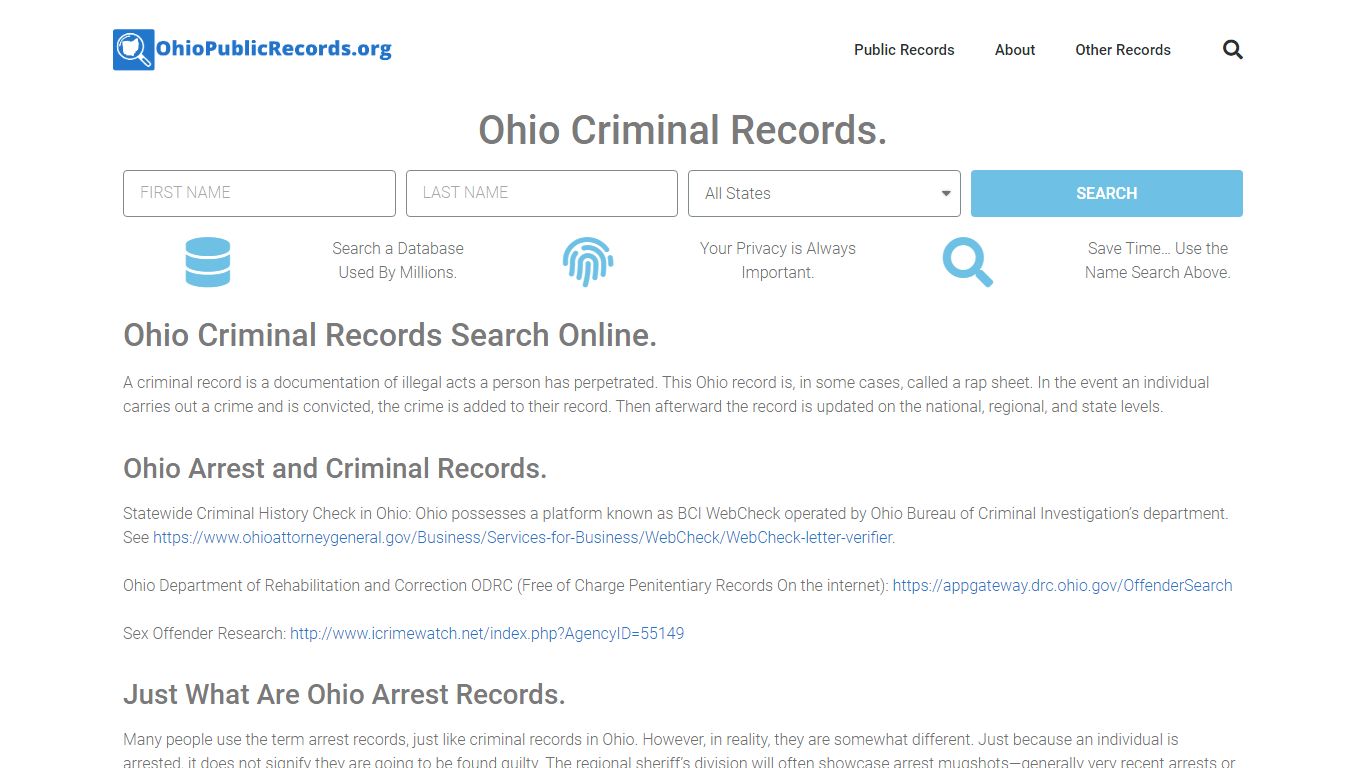 Ohio Criminal Records: OhioPublicRecords.org